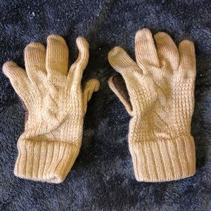 Vintage knit leather gloves